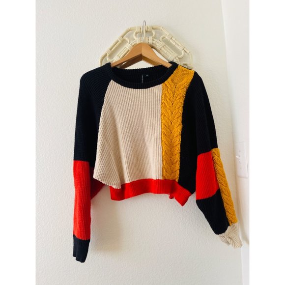 moon and madison Sweaters - Moon and Madison Chunky Color Block Knit Sz M